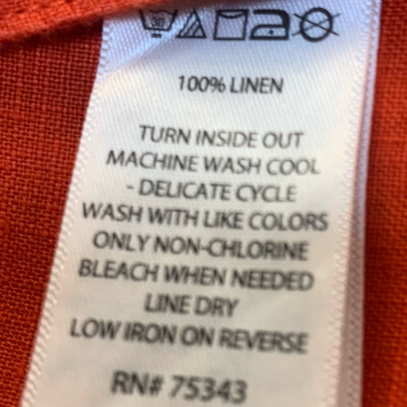 Tahari linen blazer jacket bright orange - Picture 6 of 6